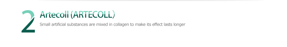 2 Artecoll (ARTECOLL）, Small artificial substances are mixed in collagen to make its effect lasts longer